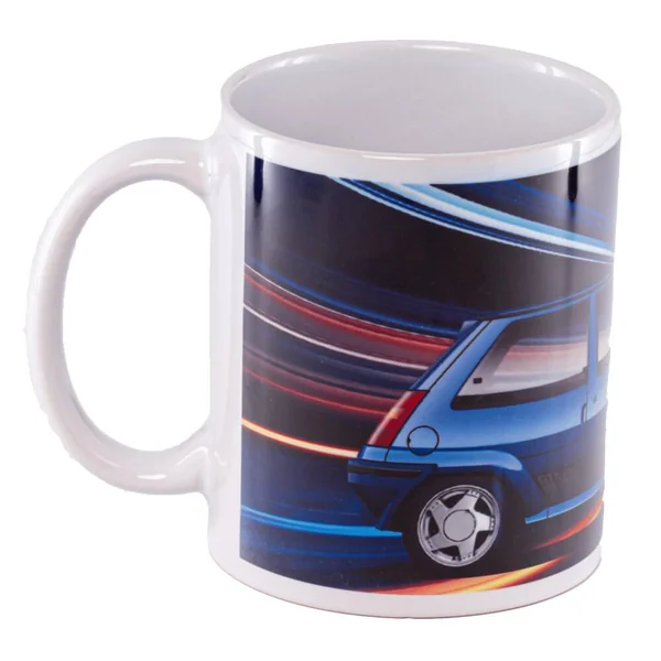 1/18 VOITURE RENAULT SUPER 5 GT TURBO MK2 BLEU LUMIERE 1990 ET MUG