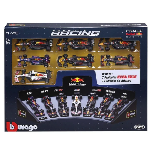 1/43 PACK DE 7 VEHICULES RED BULL F1 AVEC UN PRESENTOIR