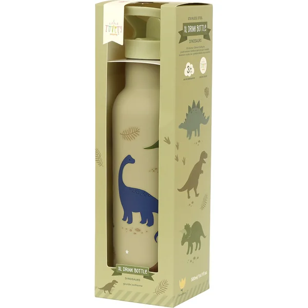 A Little Lovely Company - bouteille d'eau en acier inoxydable, 500 ml - dinosaures