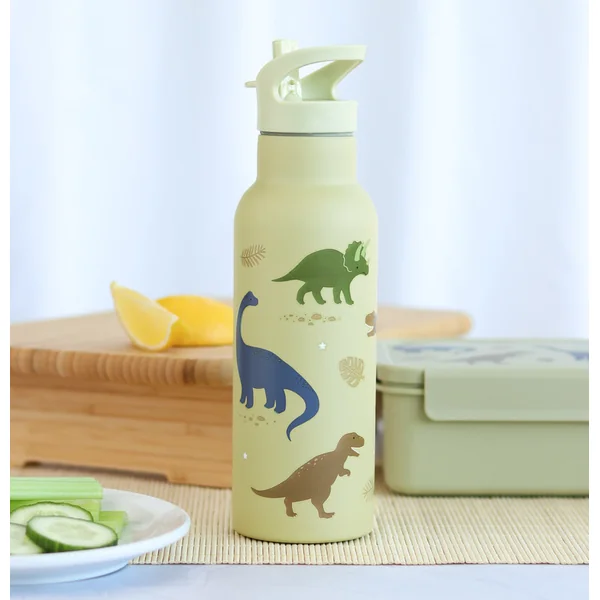 A Little Lovely Company - bouteille d'eau en acier inoxydable, 500 ml - dinosaures