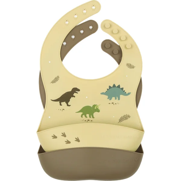 A Little Lovely Company - ensemble de deux bavoirs en silicone - dinosaures