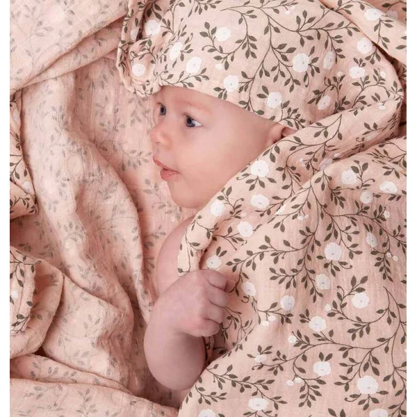 A Little Lovely Company - Serviette en mousseline XL, blossom - rose poussiéreux