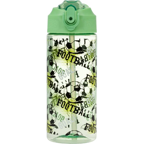 BAAGL Bouteille en tritan pour boissons avec paille Football, 500 ml