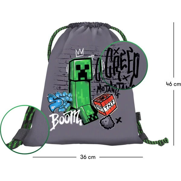 BAAGL ENSEMBLE 3 Skate Minecraft TNT: Sac à dos, Trousse, Sac