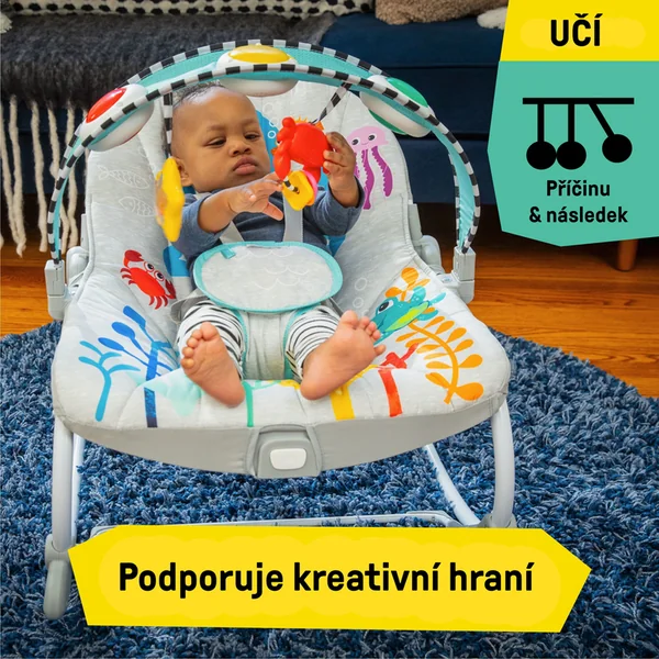 BABY EINSTEIN Transat musical vibrant Kick to It Opus jusqu'à 18 kg