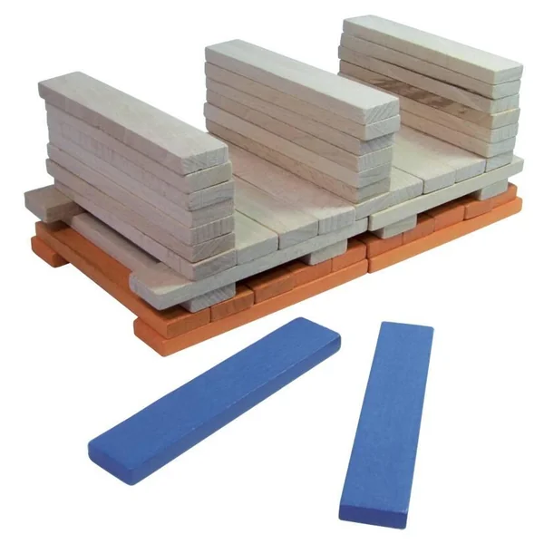 BATIBLOC COLOR 100 PLANCHETTES EN BOIS MASSIF COLOREES