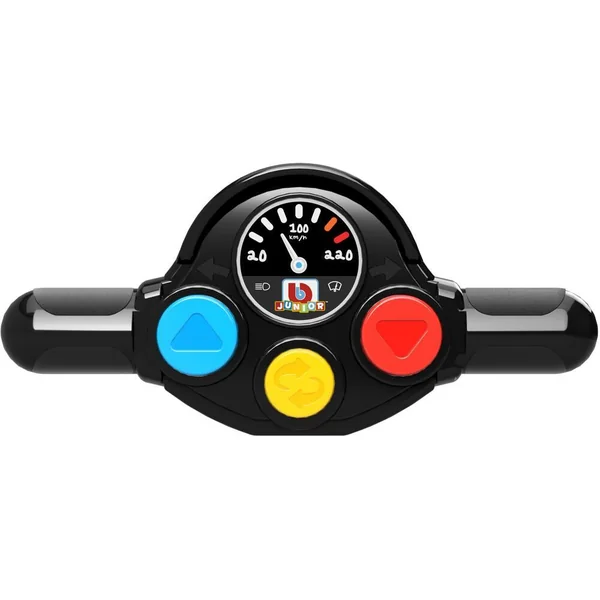 BB JUNIOR - MOTO FIRST RC - MOTO AVEC PILOTE ET TELECOMMANDE GUIDON - COURSE ROUGE ET COURSE BLEUE