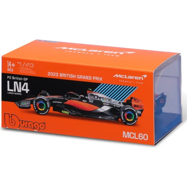 Bburago 1:24 RACE Formule F1 - McLaren F1 Team MCL38(2024) #81 (Oscar Piastr) -avec pilote
