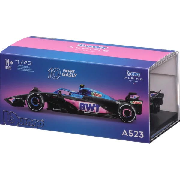 Bburago 1:43 RACE Formula F1 - BWT Alpine F1 Team A524 (2024) #10 (Pierre Gasly) - avec dr