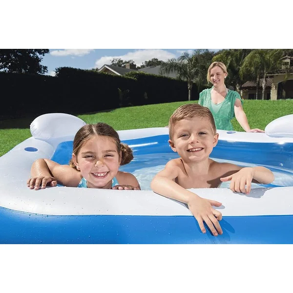 Bestway 54153 Piscine gonflable pour enfants avec accoudoirs et sièges 213cm x 207cm x 69 cm