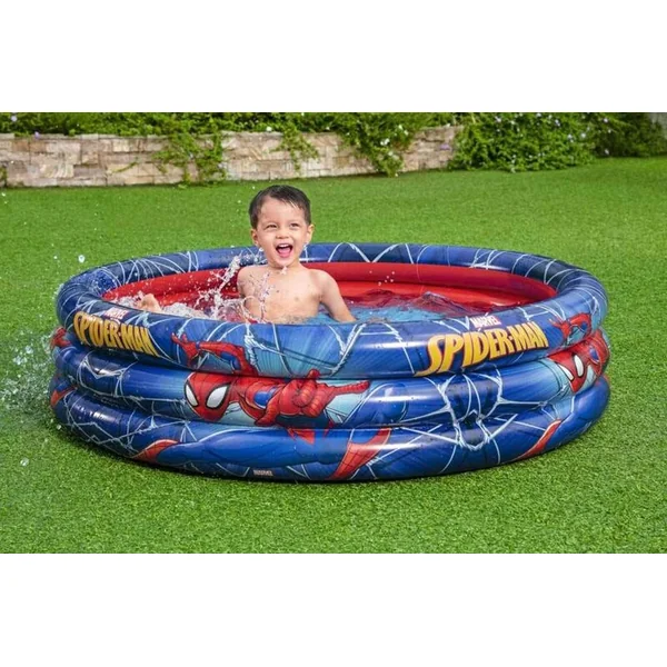 Bestway 98018 Piscine gonflable Spiderman 3 bandes diamètre 122 x 30 cm