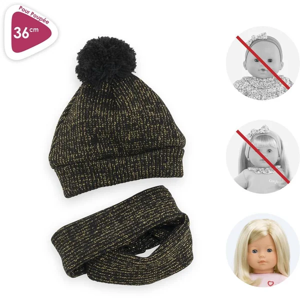 BONNET ET SNOOD COUTURE POUR POUPEE 36 CM - COROLLE MA COROLLE