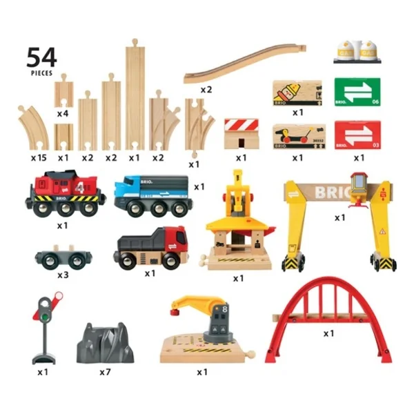 Brio Circuit de train de marchandises avec pont et terminal dans une boîte en plastique