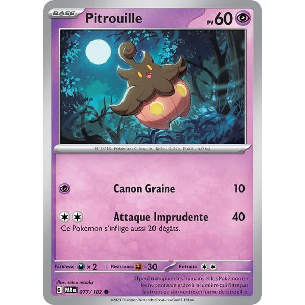 Carte Pokémon Pitrouille 077/182 – EV Faille Paradoxe