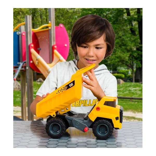 CATERPILAR - POWER HAULERS 2.0 CAMION BENNE PLASTIQUE 30 CM SONS, LUMIERES ET DETECTEUR MOUVEMENT
