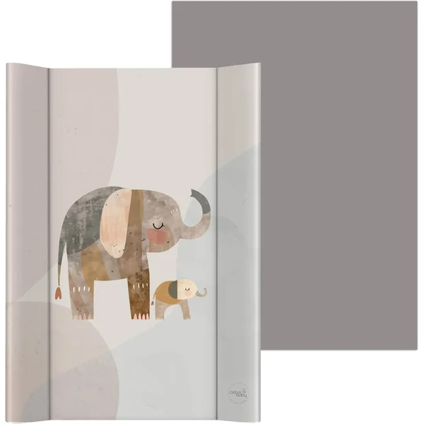 CEBA Matelas à langer 2-bords avec planche rigide (50x70) Basic Elephant Family