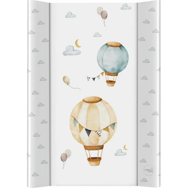 CEBA Matelas à langer à 2 bords avec planche rigide (50x70) Basic Balloons