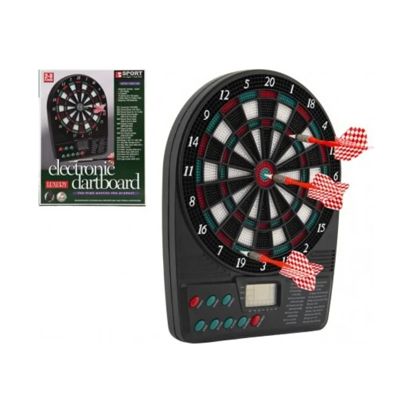 Cible électronique numérique 20x26cm + 3 fléchettes en plastique à piles avec son
