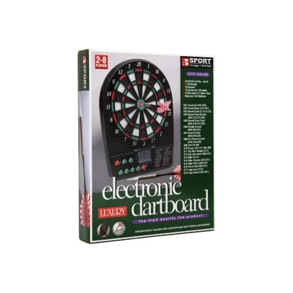 Cible électronique numérique 20x26cm + 3 fléchettes en plastique à piles avec son