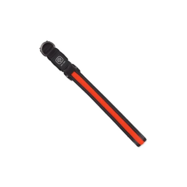 Collier Dog Fantasy USB LED en nylon lumineux M-L orange 2,5x45-65cm