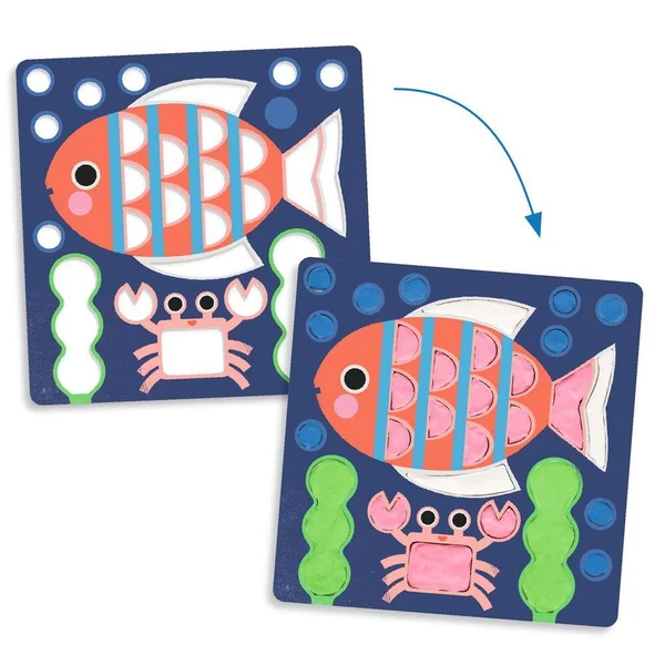 COLORIAGE A LA PATE A MODELER SECHANTE COQUINS SOUS L'EAU