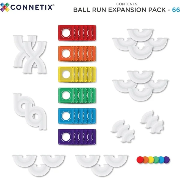 CONNETIX® Rainbow Ball Run Expansion Pack ensemble de construction magnétique 66 pièces