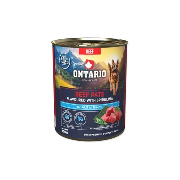Conserve Ontario Adult pâté de bœuf avec saveur de spiruline 800g