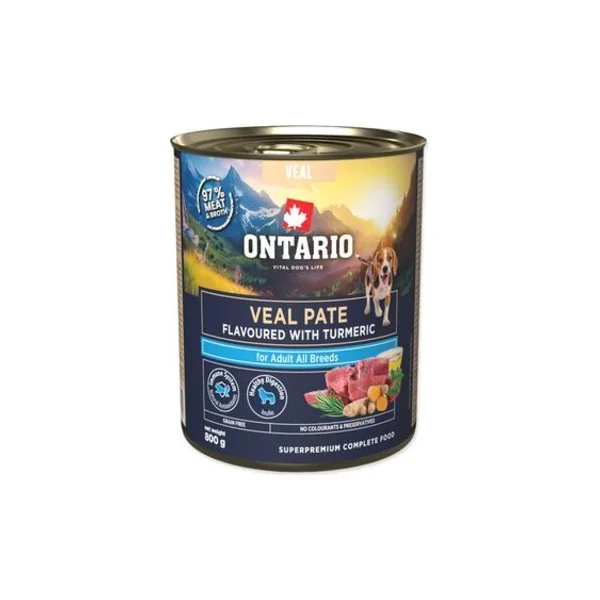 Conserve Ontario Adult pâté de veau avec saveur de curcuma 800g