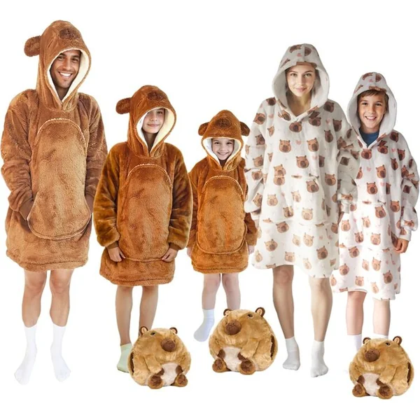 Cozy Noxxiez CH307 Capybara - couverture à capuche télévisée chauffante pour enfants 3 - 6 ans