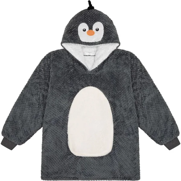 Cozy Noxxiez CH362 Pingouin - couverture à capuche chaude pour adolescents et adultes
