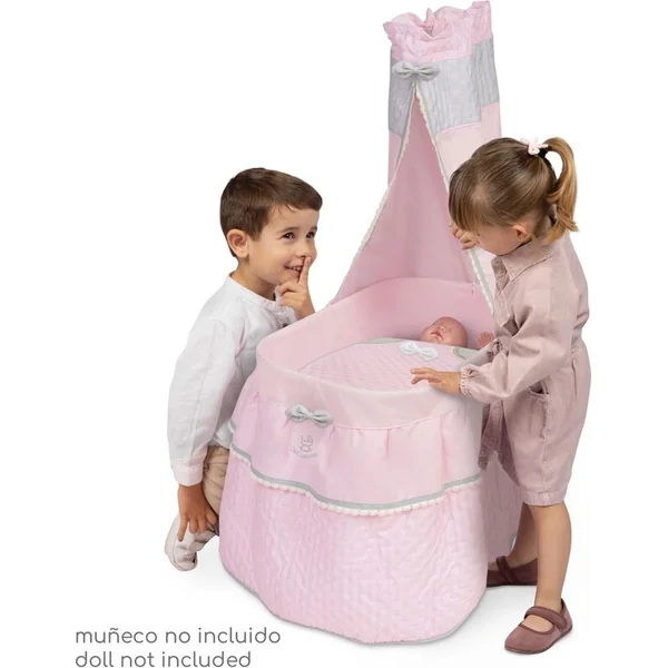 DeCuevas 51075 Lit de poupée mobile avec ciel de lit et couverture Sophie 2025