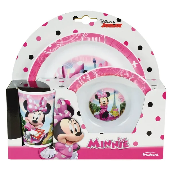 DISNEY MINNIE - ENSEMBLE LUNCH 3 PIECES INCLUANT 1 VERRE DISNEY MINNIE PARIS
