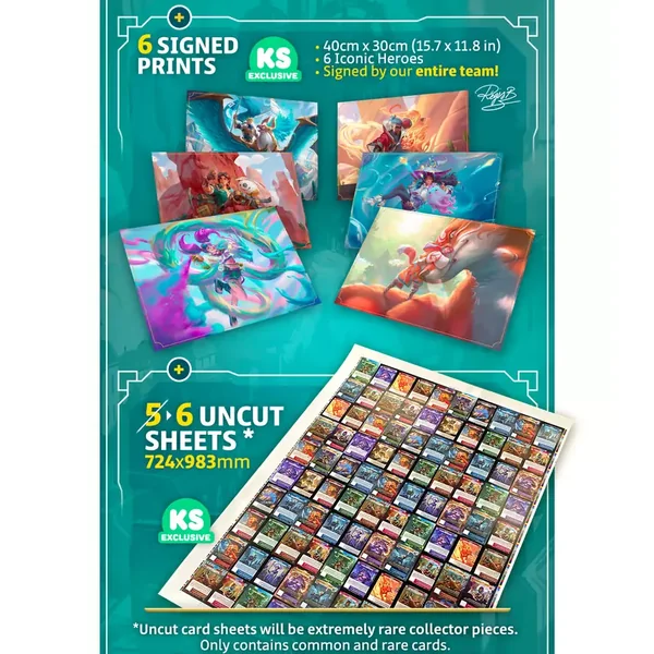 Divine Pledge Bonus Kit Kickstarter Exclusive – 7x Uncut Sheet + 6x Signed Prints