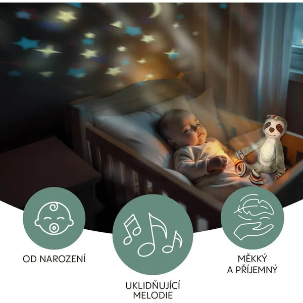 Dormeur en peluche pour enfants avec projecteur et mélodies, Singe