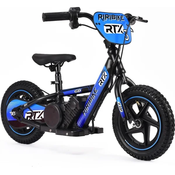 Draisienne électrique pour enfants RIRIBIKE RTX3 24V (12”), bleu, Batterie au lithium, Moteur 100W,