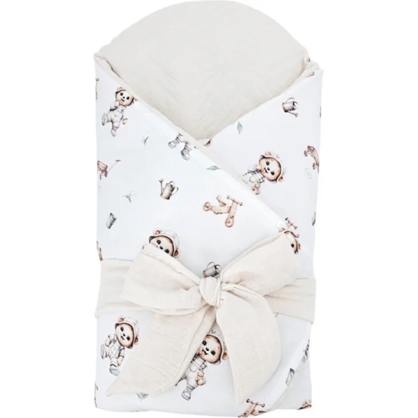 EKO Couverture en mousseline avec insert amovible en noix de coco Gardener Bear 75x75cm