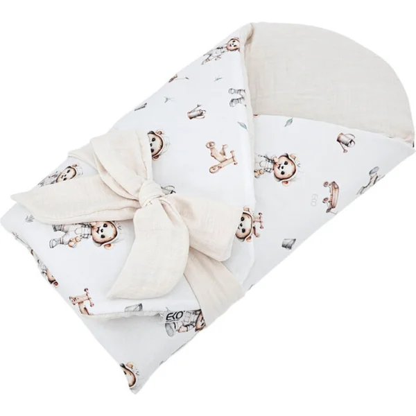 EKO Couverture en mousseline avec insert amovible en noix de coco Gardener Bear 75x75cm
