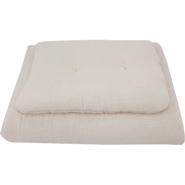 EKO Ensemble de lit 2 pièces en mousseline Beige 30x40 cm, 75x100 cm