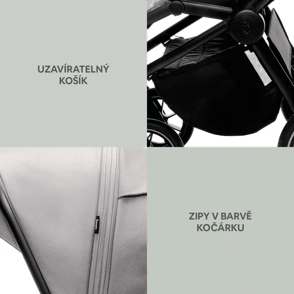 Ensemble Poussette Sportive Move Cross 3 + nacelle XL 3 + adaptateurs, Boss Grey