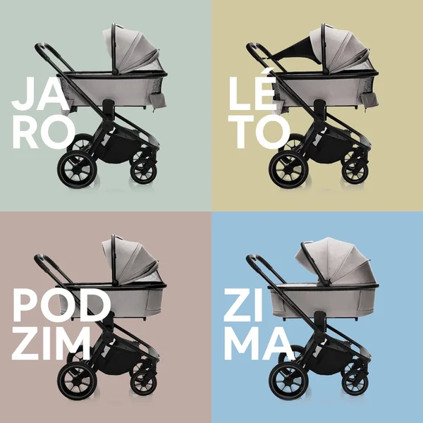 Ensemble Poussette Sportive Move Cross 3 + nacelle XL 3 + adaptateurs, Boss Grey