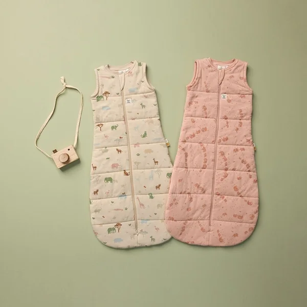 ERGOPOUCH Sac de couchage en coton biologique Jersey Elephant Parade 3-12 m, 6-10 kg, 2,5 tog