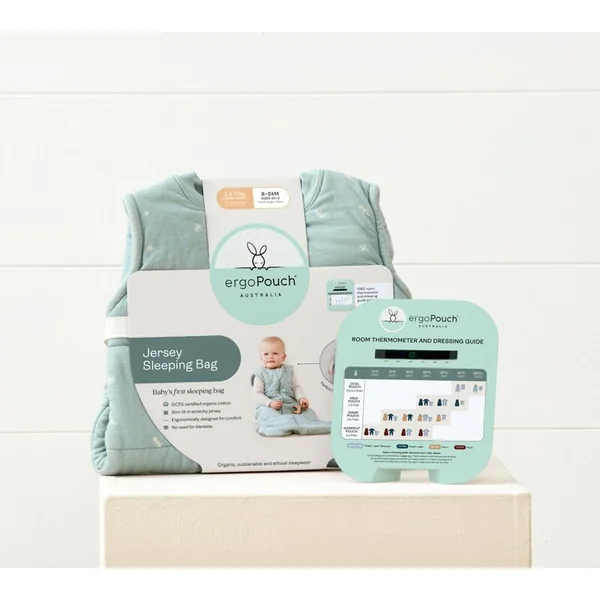 ERGOPOUCH Sac de couchage en coton biologique Jersey Elephant Parade 3-12 m, 6-10 kg, 2,5 tog