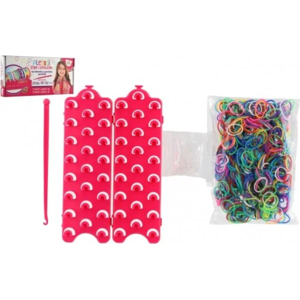 Fabriquez votre propre bracelet - élastiques 600pcs + outils + métier à tisser pour bracelets, 27x13