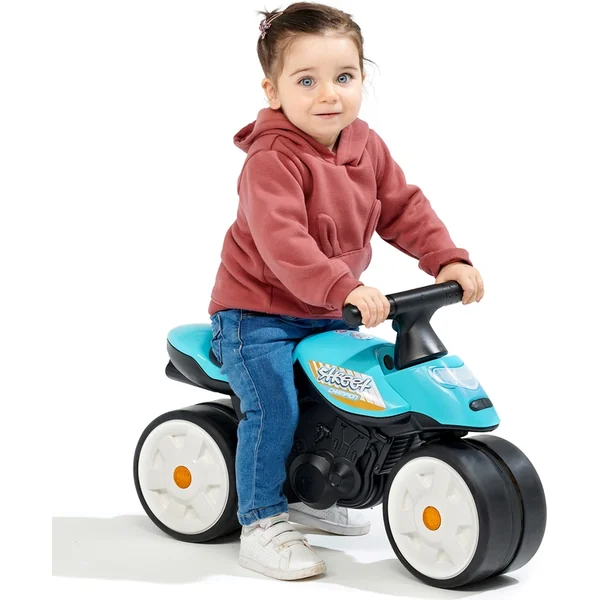 Falk Baby Moto Street Champion avec roues silencieuses en caoutchouc - bleu