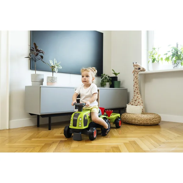 Falk Tracteur Baby Claas avec volant, klaxon, remorque, râteau et pelle