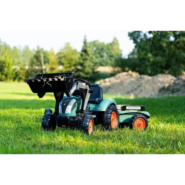 Falk tracteur à pédales grand SUPER LOADER 1054AM avec chargeur et remorque - vert