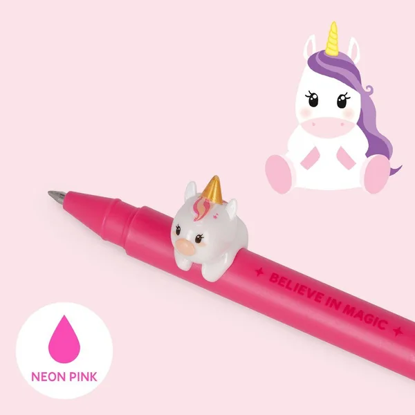 GEL PEN WITH ANIMAL DECORATION - LOVELY FRIENDS - UNICORN
