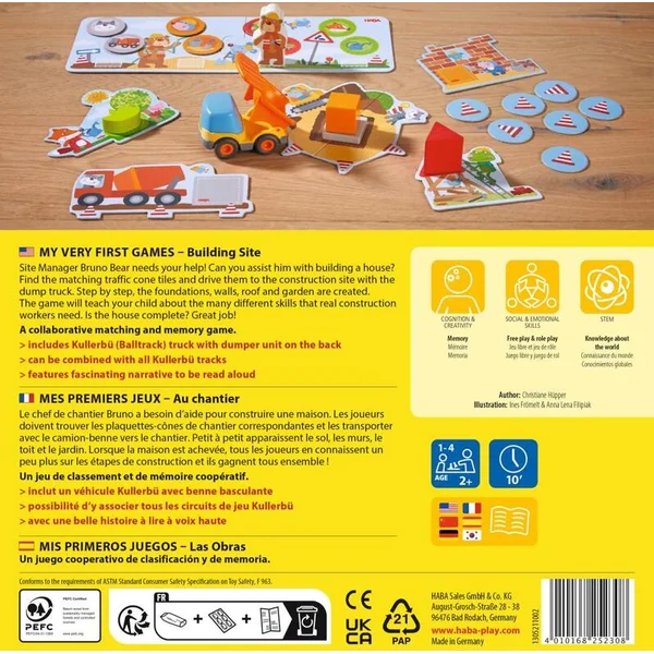 Haba Mes premiers jeux pour enfants Sur le chantier à partir de 2 ans