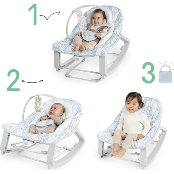 INGENUITY Balancelle vibrante 3 en 1 Keep Cozy Spruce 0m+, jusqu'à 18 kg