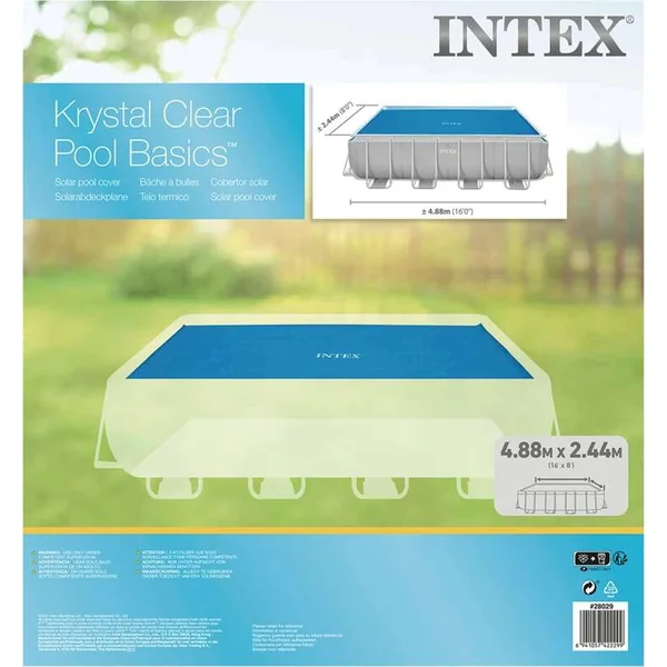 Intex 28029 Bâche Solaire pour Piscine Frame 4,88 x 2,44 m